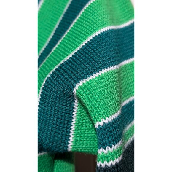 Ski Country Colorado Knitting Mills 100% Virgin Wool Green Striped Ski Sweater - Picture 7 of 11